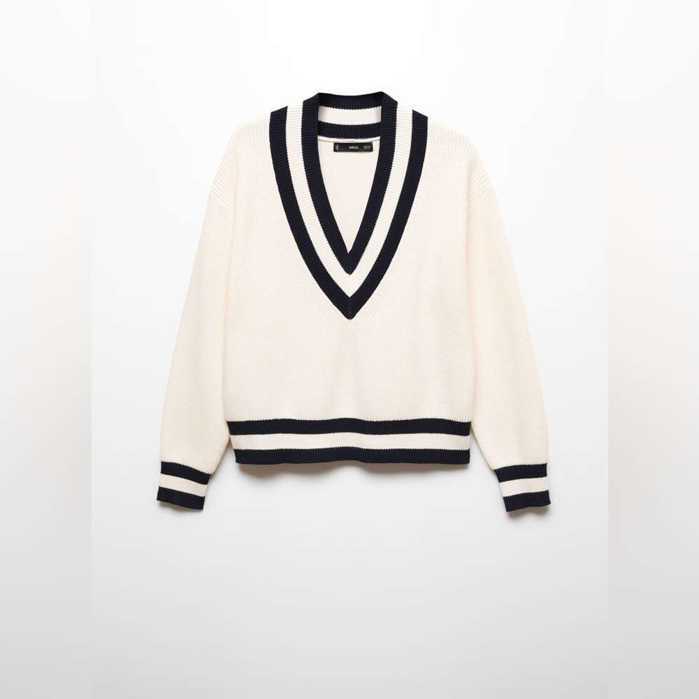 CONTRASTING V-NECK SWEATER